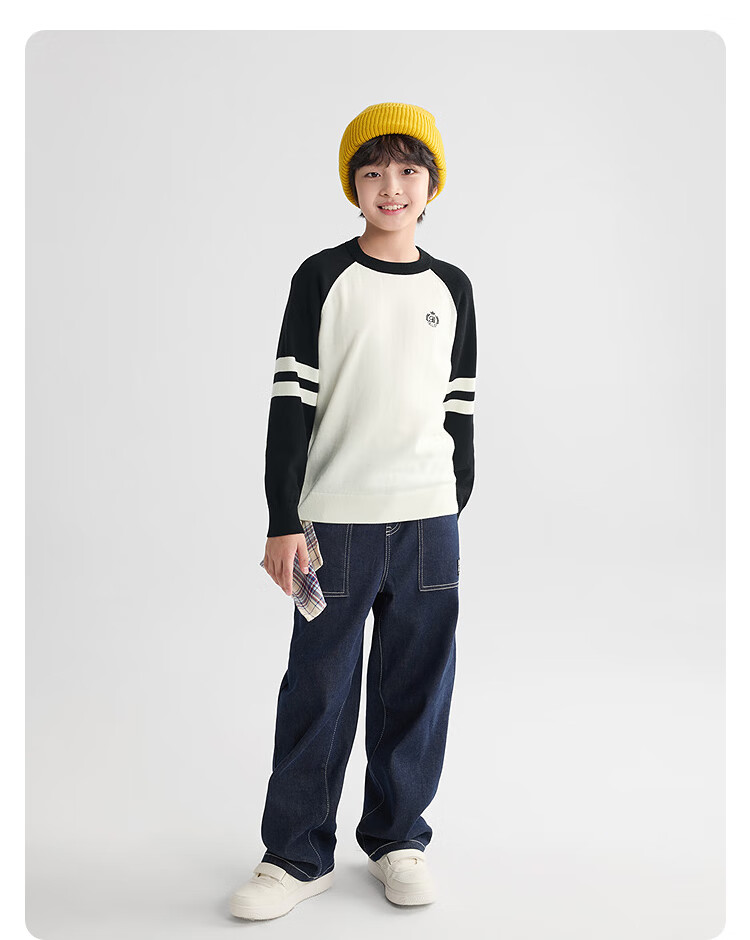 BALABALA balaOne Kids Sweater Boys 2025 Spring Autumn Girls Pullover Parent-Child Style 208325103202 5