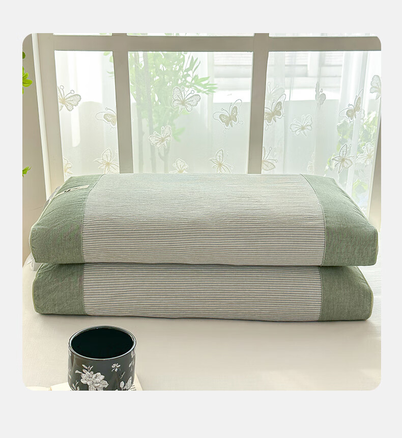 Yalu Pure Buckwheat Pillow Neck Support Sleep Aid Cotton Pillow Core Single Summer Student Sea Salt Blue Pack of One 19
