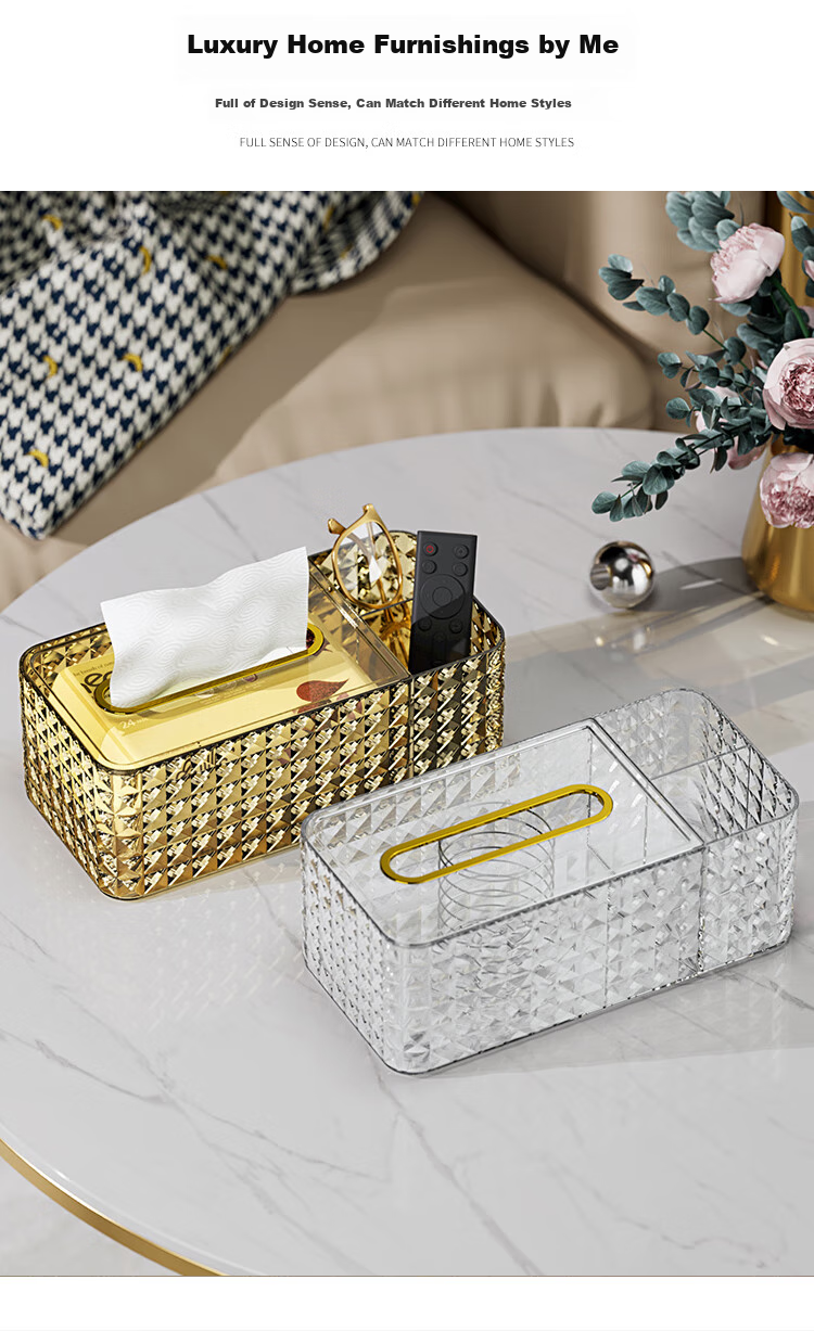 Daisy Leaf Desktop Storage Box, Tissue Box, Light Luxury Living Room Coffee Table Tissue Holder, Home Remote Control Storage Box 8