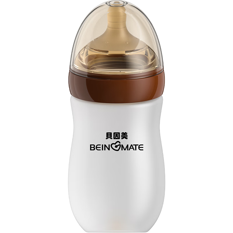 Beingmate Baby Anti-Colic Glass Feeding Bottle 0-6-12 Months with Eccentric Weaning Nipple for Over One Year Old
