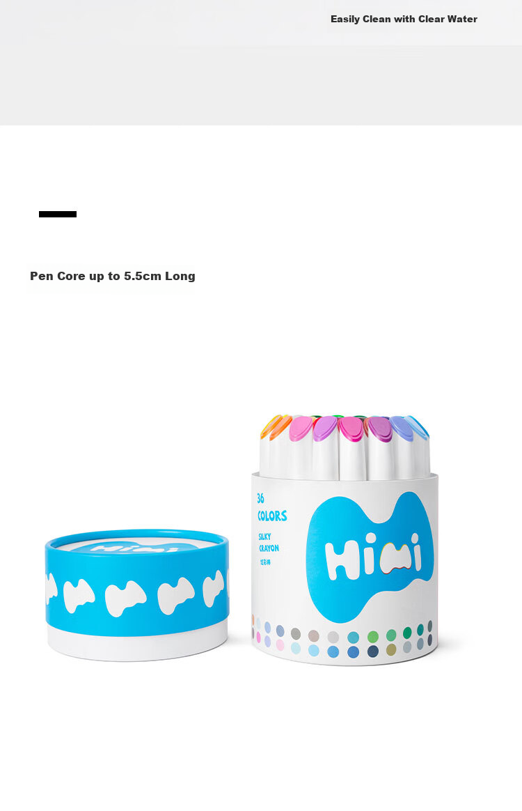 MIYA HIMI 24-Color Water-Soluble Colorful Sticks, Washable without Messing Hands, Crayon Colorful Stick Set for Drawing, Children's Art, Early Childhood Education, Sketching, And Aesthetic Development Tools 8