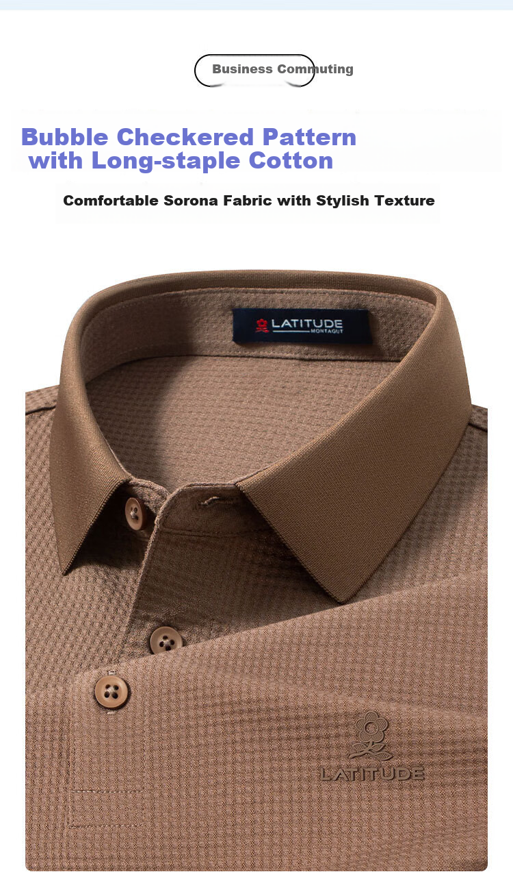 MONTAGUT Short-Sleeve Polo Shirt for Men, Summer Collared 5A Antibacterial Modal Cotton Cool Breathable T-Shirt, Amber Brown, 2XL/54 2