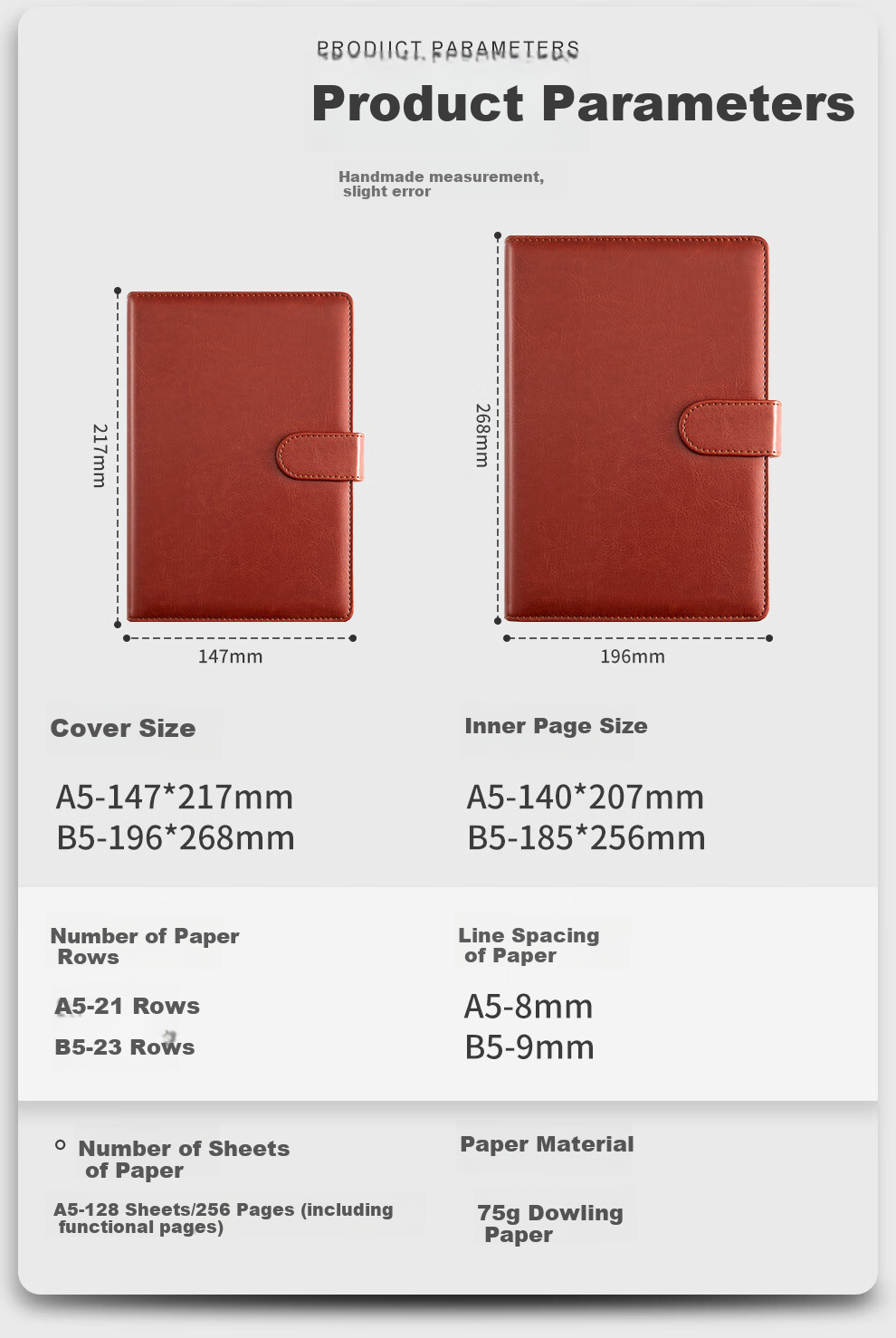 Longe Notebook B5, Business Journal, Thickened Notebook, Leather Diary, Leather Notebook, Office Meeting Record Book, Customizable 4