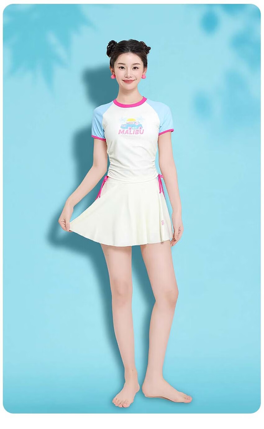 Barbie Swimsuit for Women, Tummy Control Slimming Two-Piece Skirted Stylish Sporty Conservative Beach Vacation Hot Spring Swimming Costume 13