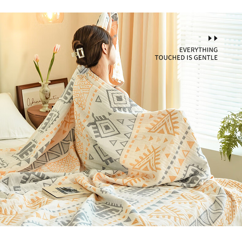 Grace A-Class 100% Pure Cotton Gauze Towel Blanket Summer Cooling Air Conditioning Nap Throw 1*1.5m 1