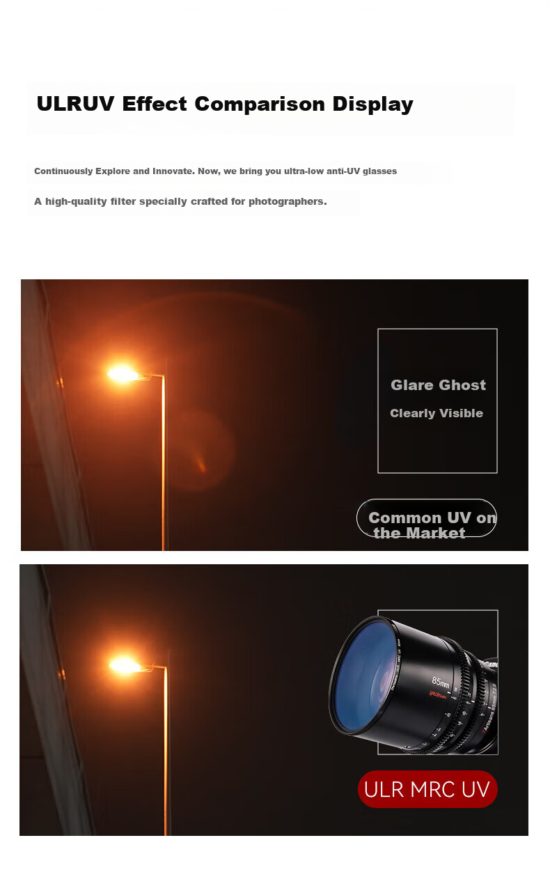 Qigongjiang Ultra-Low Reflection UV Filter, 49mm Filter, ULR MRC UV Double-Sided Multi-Layer Coated Anti-Glare Anti-Flare Protective Filter for DSLR And Mirrorless Camera, Film Lens Protection Filter 5