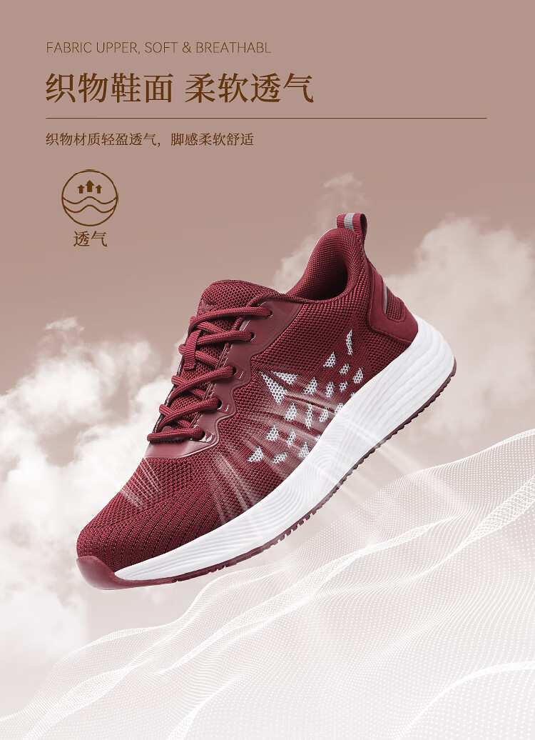 RED DRAGONFLY Women's Mesh Casual Shoes Qi Ji Red Versatile Travel Shoes Lightweight Running Sports Shoes WXB151872 Red Size 35 1