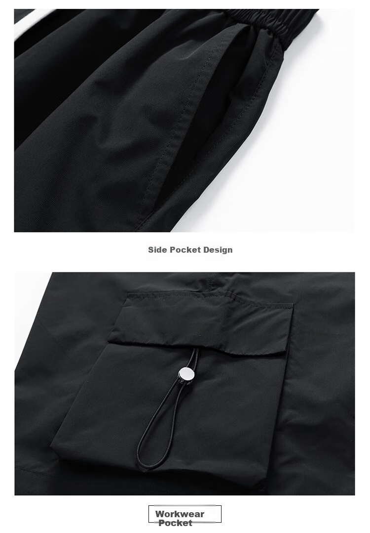 JEEP Men's Shorts, Summer Loose Casual Five-Point Cargo Pants, APK660, Black, XL 21