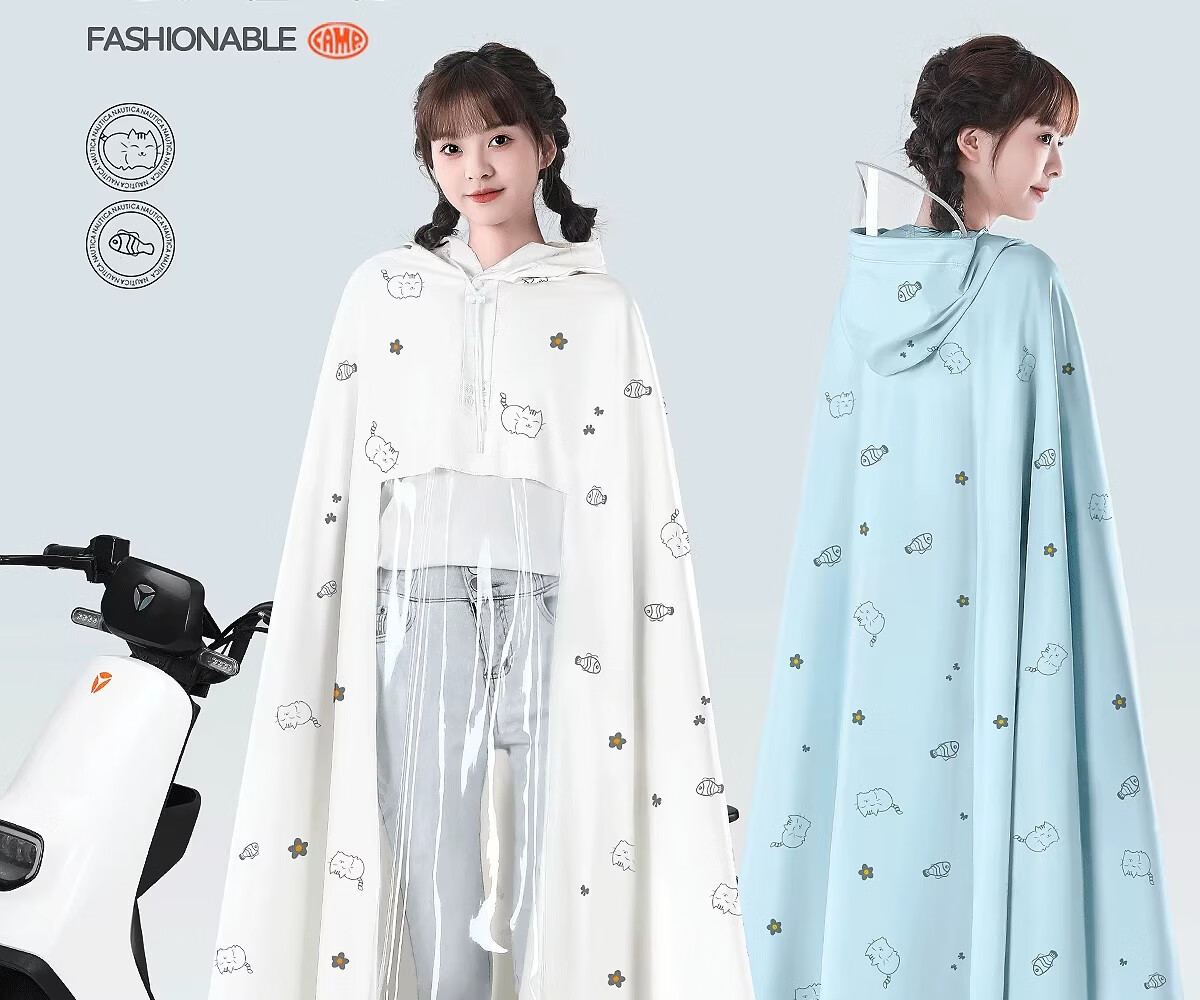 Beimei Electric Bicycle Thickened Large Long Full-Body Raincoat Adult Women's Cycling Rain Poncho for Heavy Rain 2