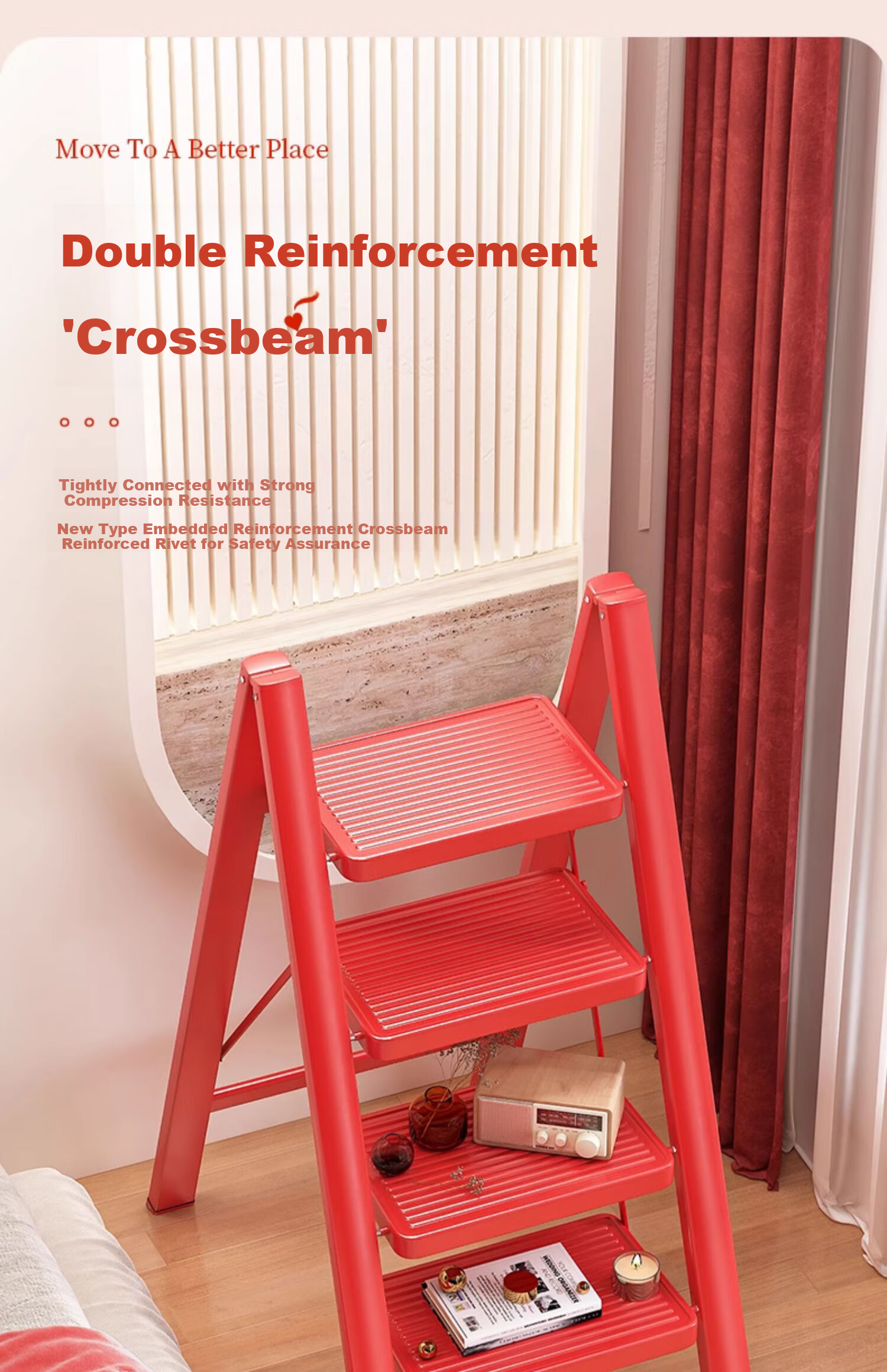 SHULIANG Ladder, Foldable Thickened A-Frame Ladder, Indoor Small Ladder Stool, Housewarming Step-By Ladder, Home Use Ladder 12