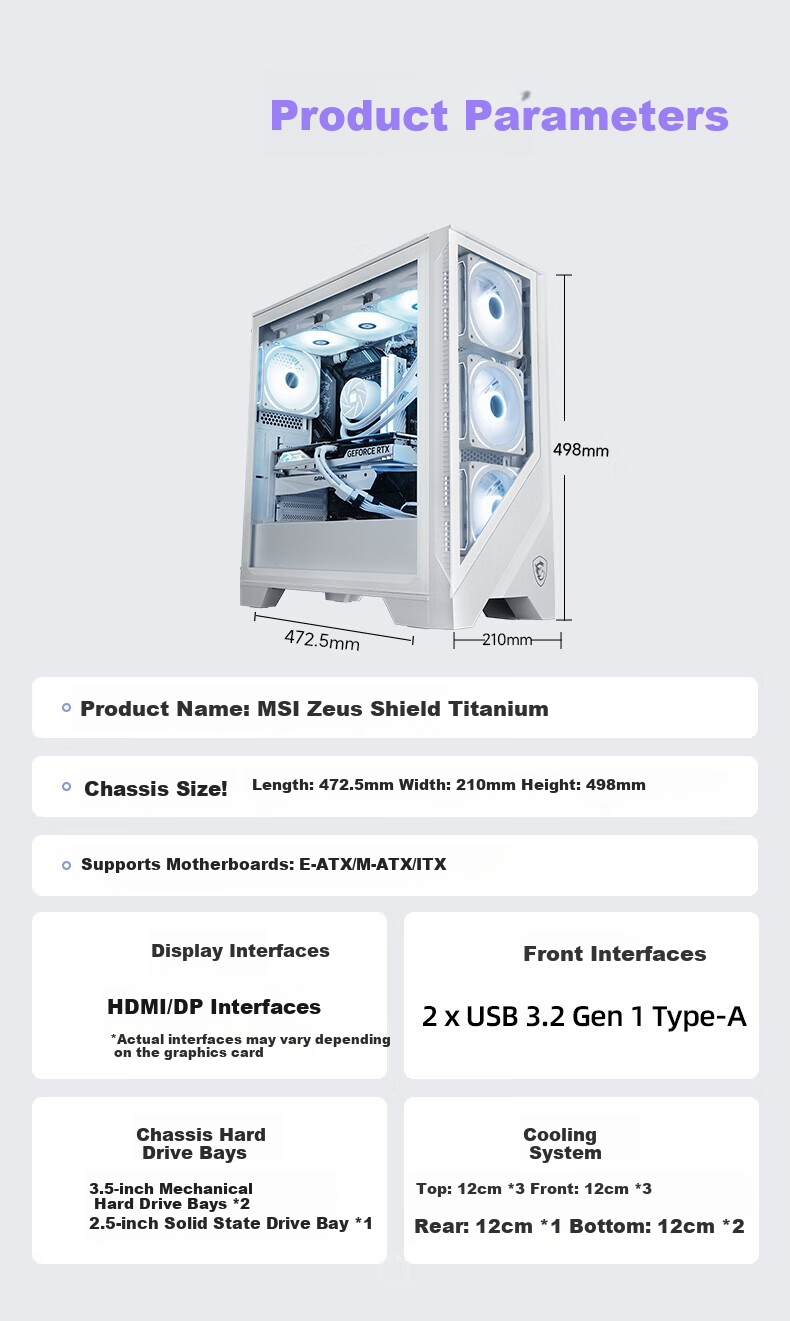 AMD & MSI Zeus Shield ZS2 Ryzen R7 7800X3D/16GB/1TB/850W Gold Gaming And Design Desktop Computer DIY Assembly Cardless Host System 6