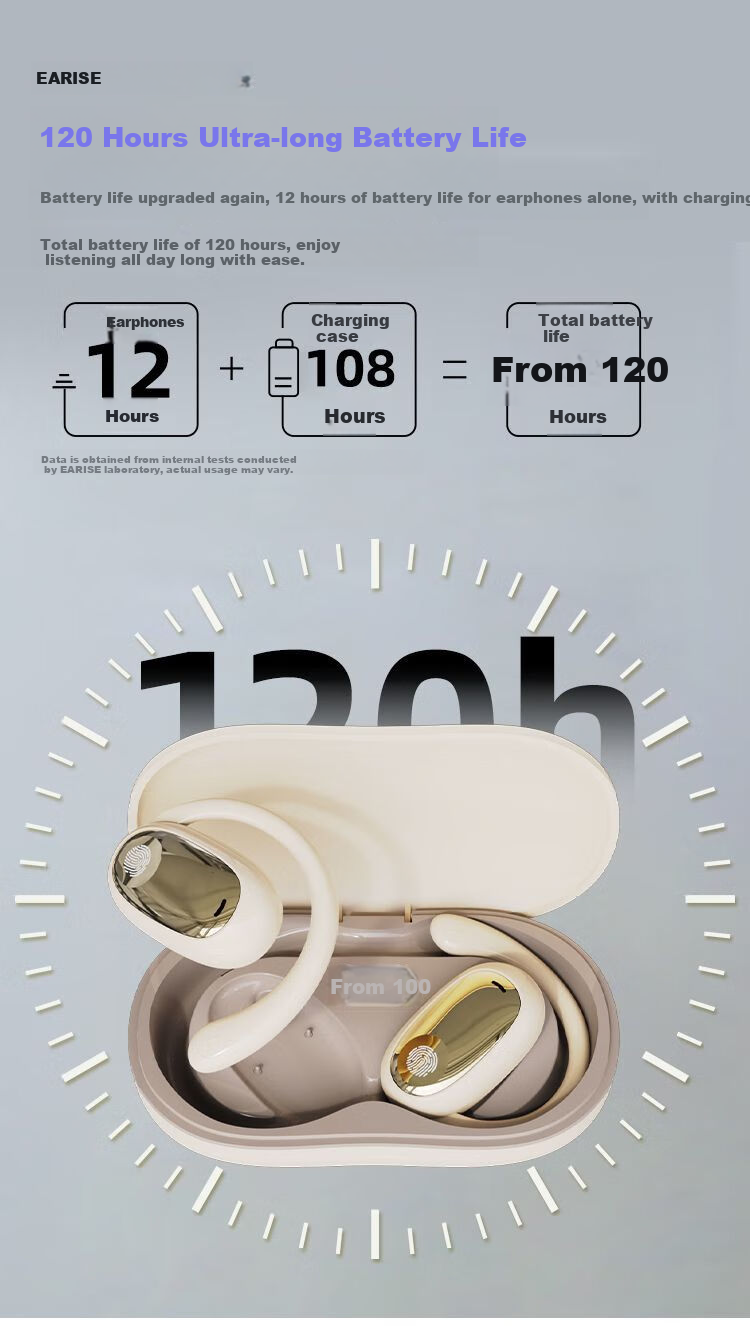 EARISE 2026 New Genuine Noise-Cancelling Open-Bone Conduction Wireless Bluetooth Headphones, Sports Ear-Hook Style, Ultra-Long Battery Life, Universal for Mobile Phones, JS918 Skin Color Smart Wearable Device 14