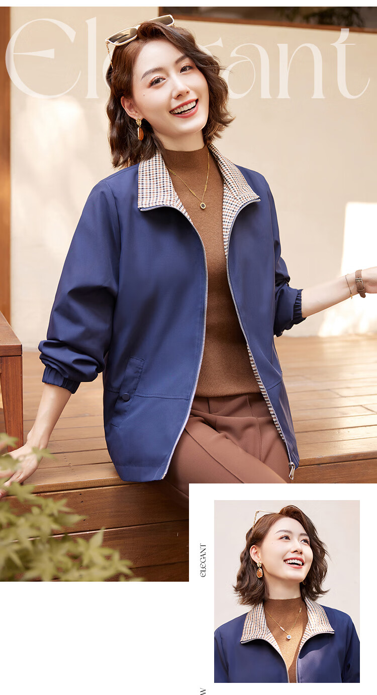 Pasite Casual Color-Block Lapel Trench Coat Jacket for Middle-Aged And Elderly Women, Comfortable Outerwear, Pink, 3XL 6