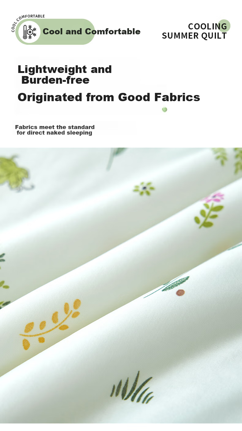 Grace Class A Fabric Cool-Feeling Silk Summer Quilt, Cooling Value 0.21, Summer Ice Silk Air Conditioning Blanket, 200*230cm, Xiancao 12
