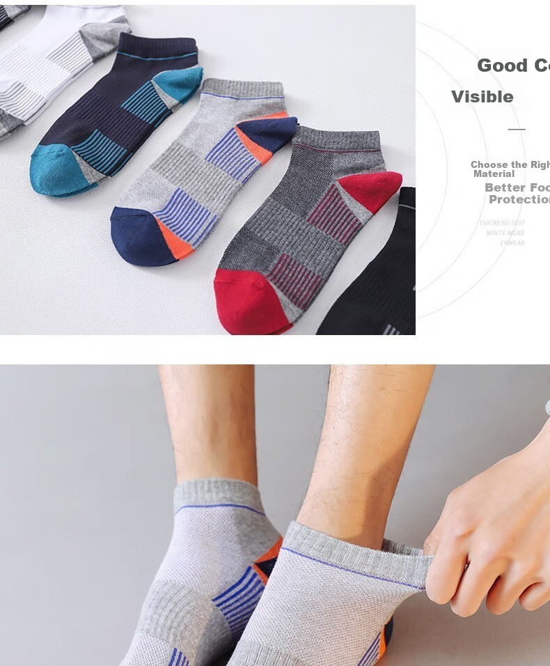 Mianshisan Men's Socks, Summer Thin Mesh Breathable Boat Socks, Low-Cut Short Sports Summer TT 10
