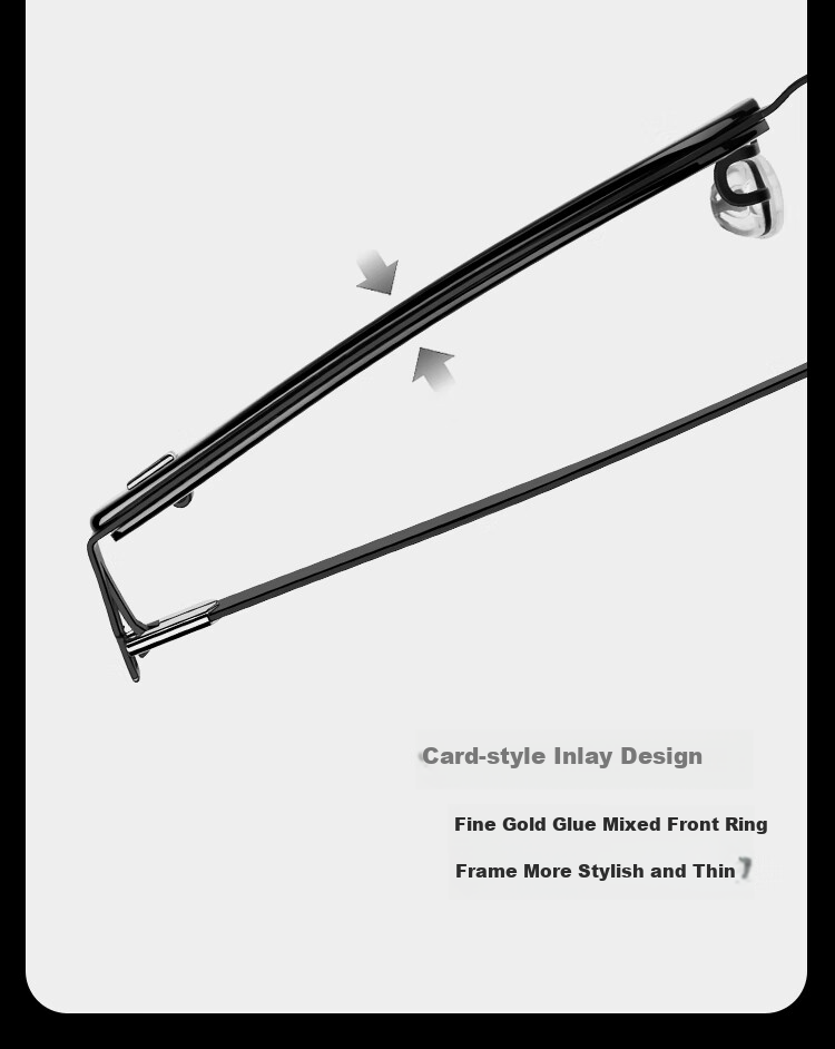 LOHO Thin Steel Series | Ultra-Light Myopia Glasses, Brow Frame Semi-Rimless, Blue Light Blocking, Professional Prescription Available, Men's Eyeglasses 8