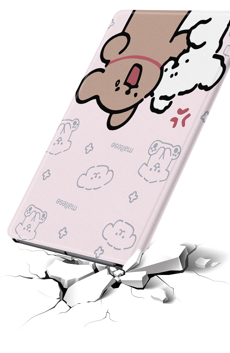 Yingkaida iPad Pro 11-inch Case 2022/2021/2020 Apple Tablet Full Coverage Shockproof Cartoon Book-style Cover with Two Puppies 2