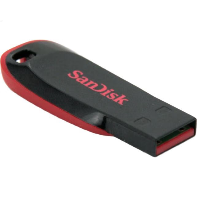 USB-флеш-накопитель SanDisk 64GB CZ50 Cool Blade, USB 2.0, черный/красный, компактный и портативный, стильный дизайн, ПО для шифрования