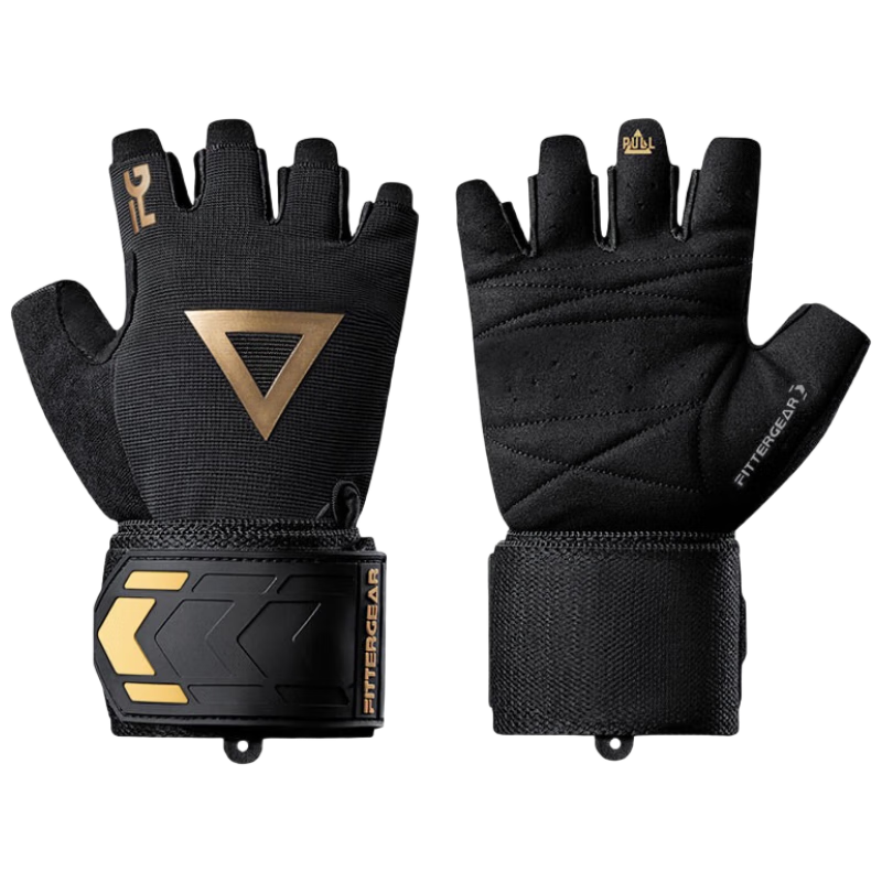 FITTER GEAR Fitness Gloves Wrist Wraps Pull-Up Bar Bench Press Training Equipment Deadlift Anti-Slip Callus Prevention for Men