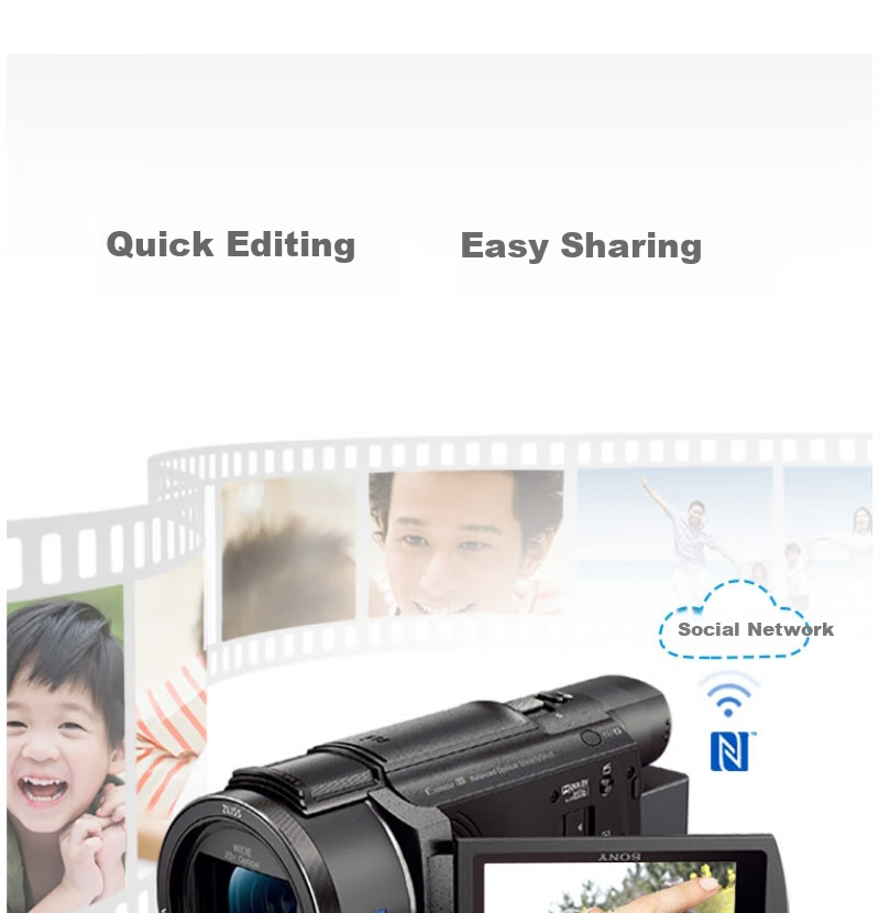 SONY FDR-AX45A 4K UHD Digital Camcorder for Home and Live Streaming with 5-Axis Image Stabilization Bundle 2 6