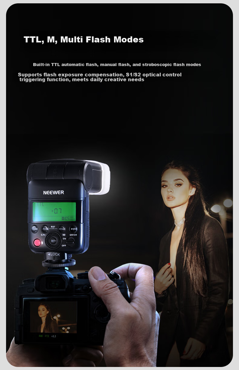 NEEWER NW420 Hot Shoe Flash for Sony Cameras, DSLR And Mirrorless, TTL Front And Back Curtain Sync External Flash for Photography Portrait And Wedding 7
