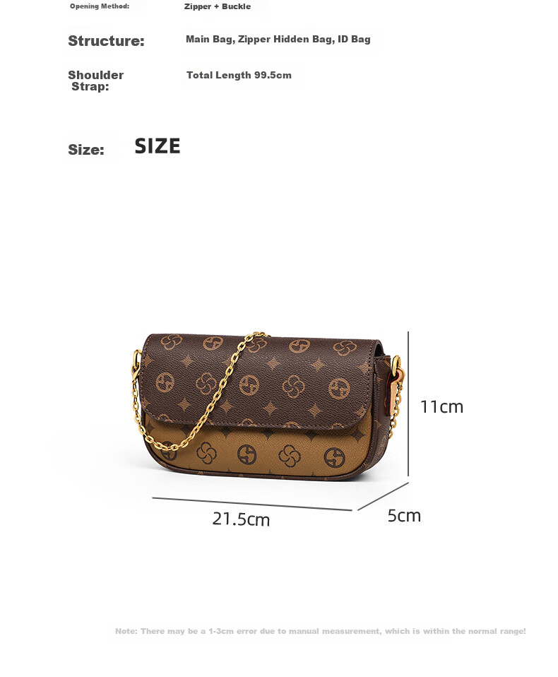 Aiqinghai Handbag, Women's Shoulder Bag, Crossbody Chain Small Square Bag, Light Luxury Birthday Mother's Day Gift, Practical Present for Mom 8
