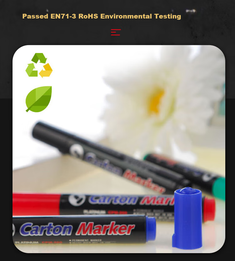 PLATINUM Fountain Pen CPM-200, Oil-Based Marker, Single-Tip Thick Pen, CD Pen, Box-End Pen, Logistics Pen, 10 Pens Per Box, Blue 7