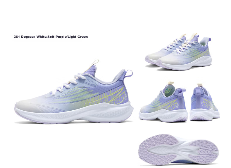 361° Shansu 3.0 Children's Racing Running Shoes, Summer Youth Breathable Quick-Rebound Sports Exam Shoes, White, Size 37 27