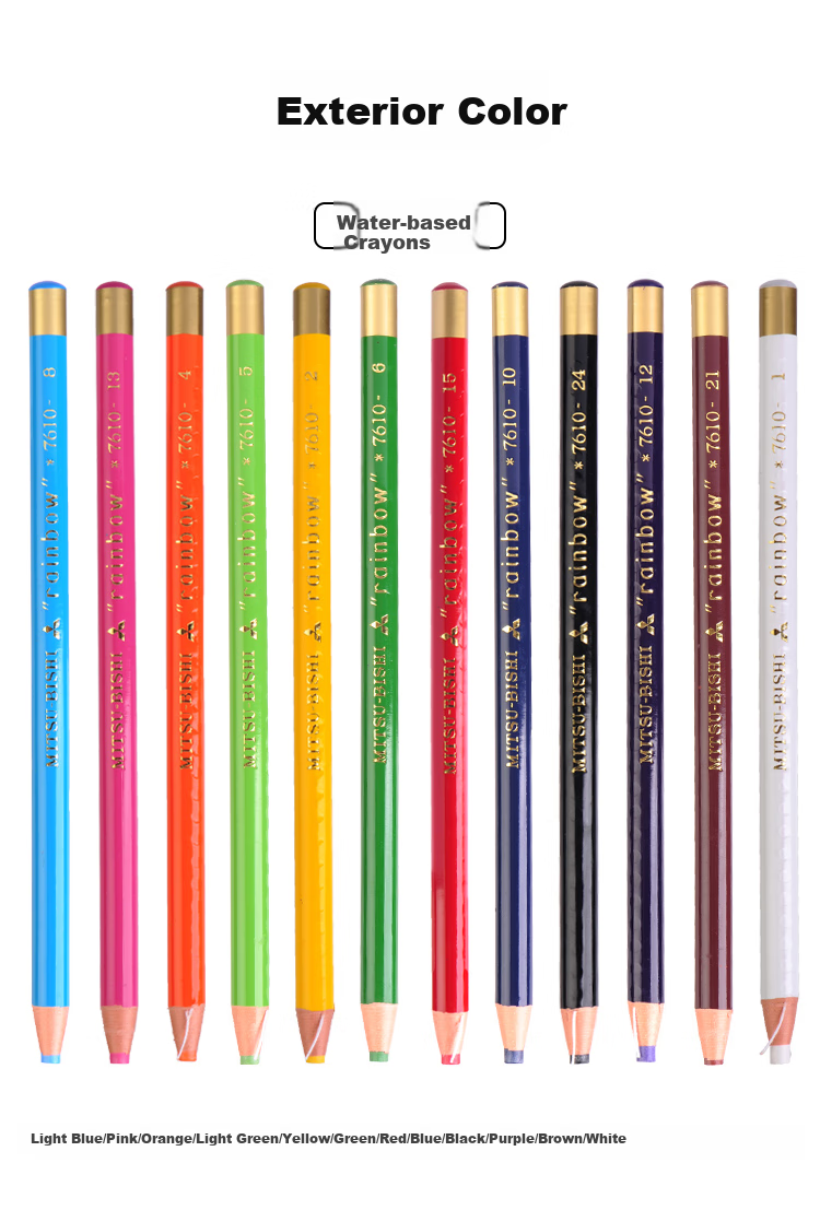 Uni Mitsubishi Water-Based Crayon 7610, Drawing And Coloring Tool, Light Blue, Single Pack, Art Supplies, Painting Brush, Graduation Gift 9