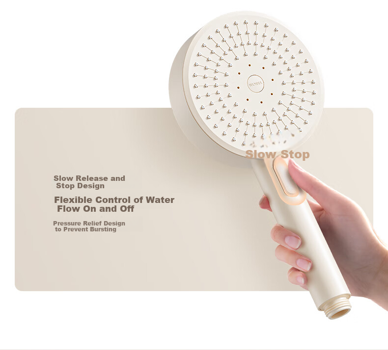 ARROW Jingjie Simple Shower Head, Piano White Button, Large Storage, Pressurized Shower Head with Spray Nozzle 5