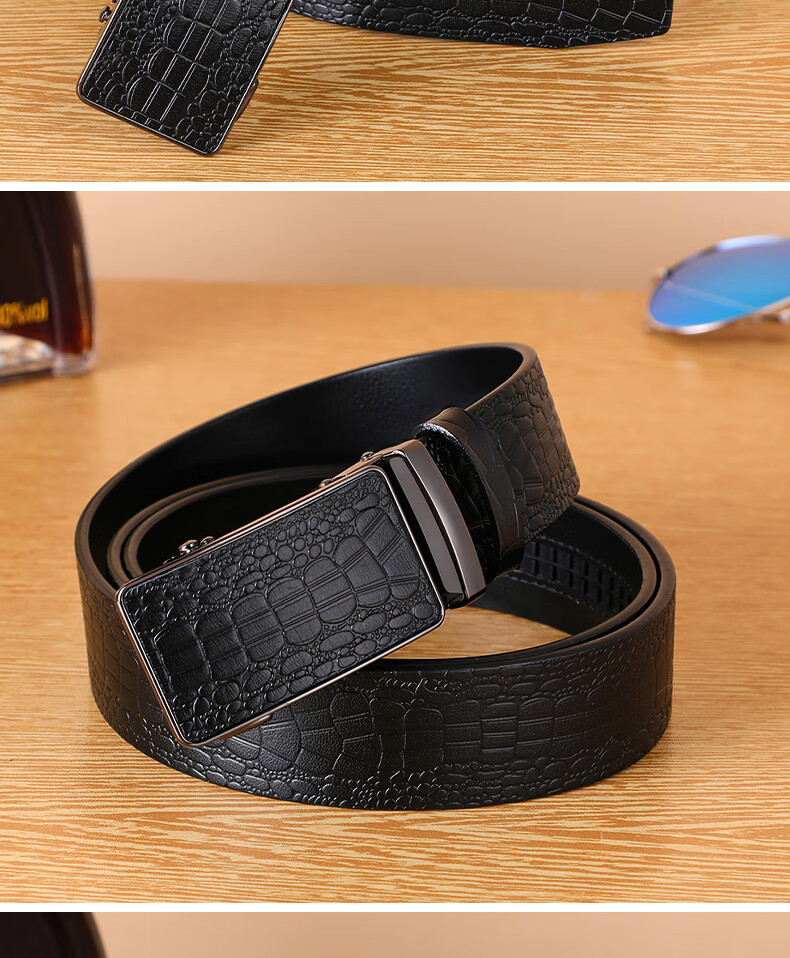 Viney Men's Belt, Top-Grain Leather, No Buckle, Automatic Waistband, Birthday Gift for Boyfriend, Husband, Father, Or Dad 4