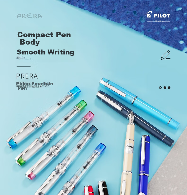 PILOT PRERA Fountain Pen, Colorful Calligraphy Practice Pen, Business Signature Pen, Calligraphy Birthday Gift, FPR-3SR, Pink, M Nib, Single Pe 1