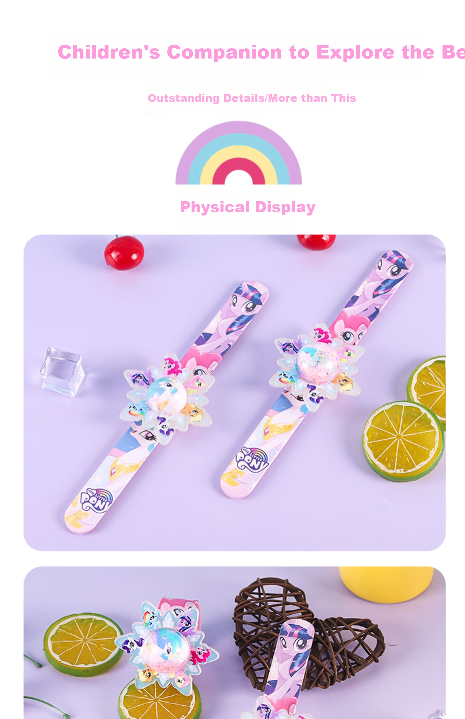 Danmiqi My Little Pony Sand Art Bracelet, Pat-And Wristband, Stationery Ruler, Girls' Pretend Play Toy, Birthday Gift 9