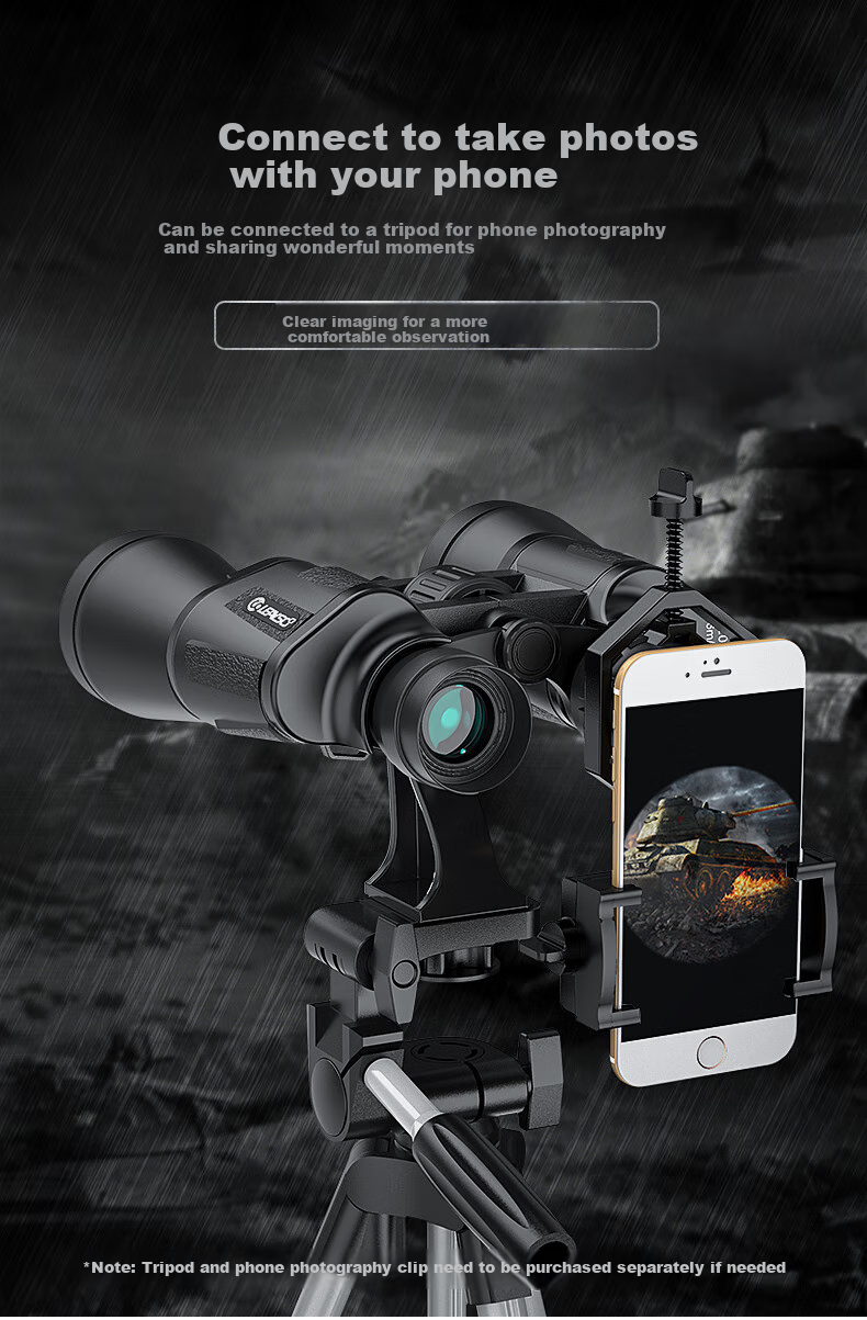 Leaysoo Knife Edge 20X50 High Magnification High Definition Large Eyepiece Binoculars for Low Light Night Vision, Concert And Outdoor Use 10