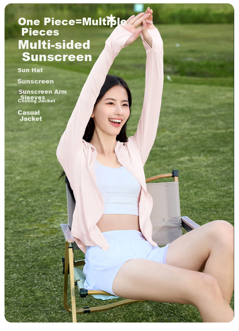 Warrior UPF50+ Slim-Fit Hooded Sun Protection Jacket for Women, Summer 2026 UV-Resistant Cool Ice-Cool Sun Protection Coat 6