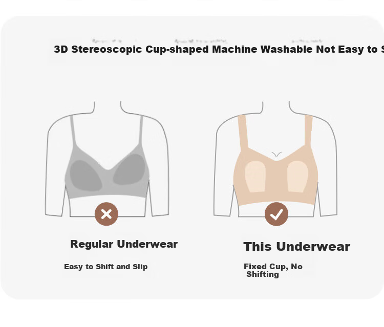 GRACEWELL Spring And Summer Large Bust Minimizer Rabbit Ear Cup Thin Bra for Women, High Side Support, Side Boob Control, Anti-Sagging, Wireless Brassiere 11