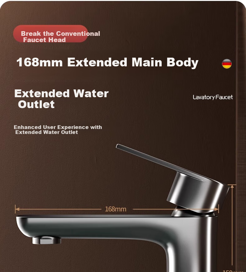 WUZORY [Germany] Washbasin Faucet, Hot And Cold Water Two-In Bathroom Sink, Face Basin, Washbasin Faucet 12