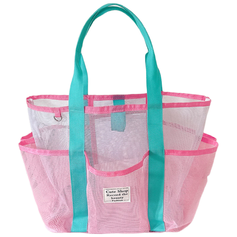 Fan Ye Summer Beach Mesh Swim Toiletry Bag Large Capacity Handheld Seaside Toy Storage Gym Travel Bag for Women
