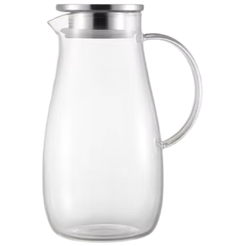 JD Original Glass Pitcher, Heat And High-Temperature Resistant, Large Capacity 2L Cold Water Jug for Home Tea Brewing
