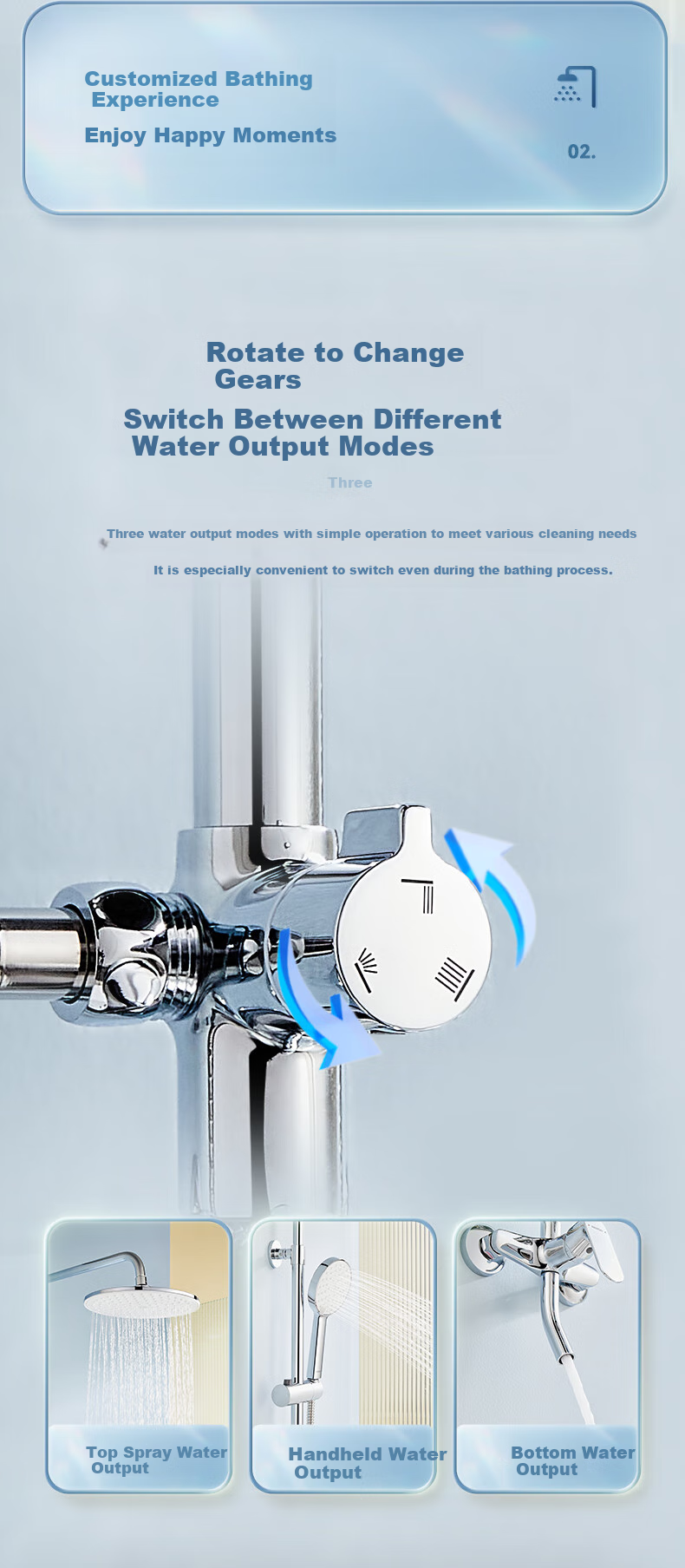ARROW Shower Head, Brass Body, Pressure-Boosting Handheld Top Spray [Renovation Subsidy 15%] 6