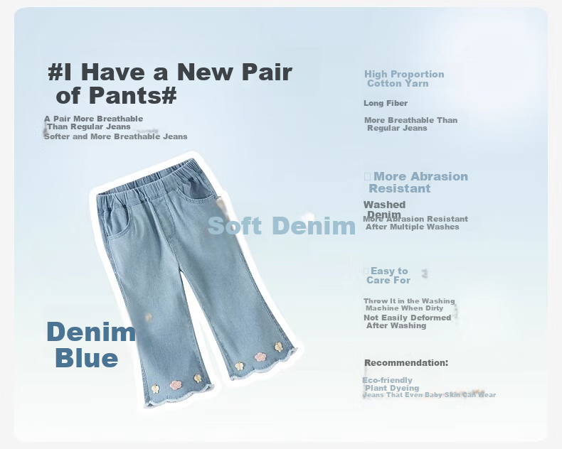 DAVE & BELLA Children's Jeans, Girls' Flared Pants, Cropped Pants, Baby Flared Trousers, Summer Pants 1