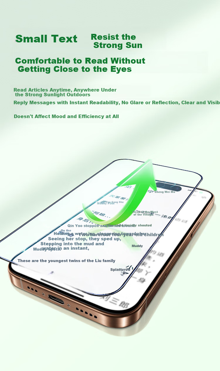 BOSQING [AR Anti-Glare Comfortable Eye] Tempered Glass Screen Protector for IPhone 14 Pro, Full Coverage Anti-Reflective Film, Anti-Glare, Shatterproof, Anti-Fingerprint Protective Film 7