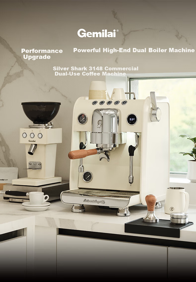GEMILAI Yinsha G3148C Coffee Machine, Home And Commercial Semi-Automatic Coffee Maker, Small Appliance for Americano And Espresso, Dual Boiler, Rotary Pump 1