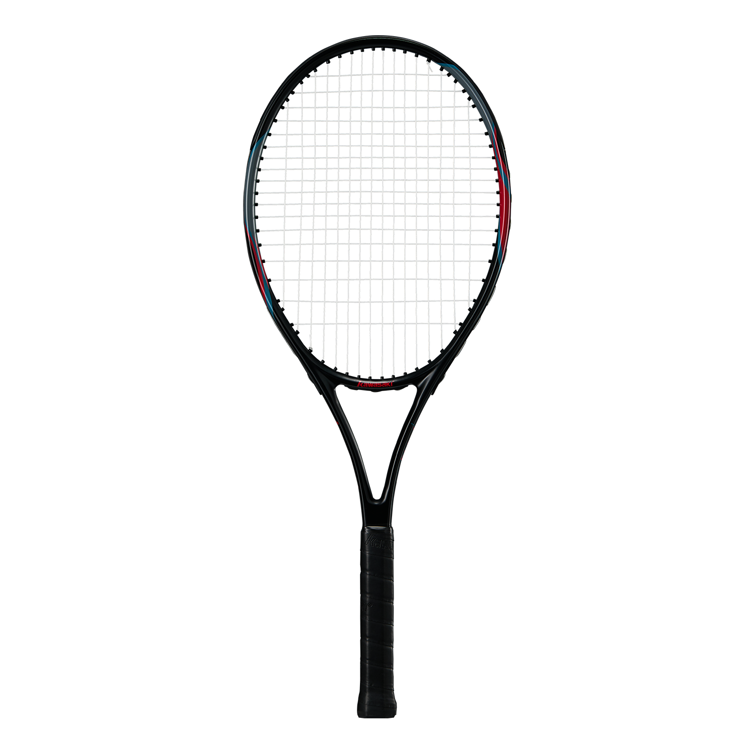 KAWASAKI Tennis Racket for Beginners, Training Carbon Aluminum Racket Feitian, Dark Night Black (Strung)