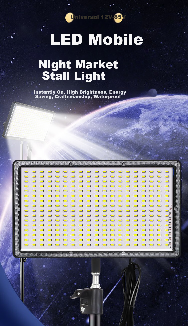Bolanger Night Market Stall Light, Rechargeable LED Lamp, Portable Outdoor Lighting for Street Vendors, High-Intensity Bracket, Emergency Light for Wilderness Camping 1