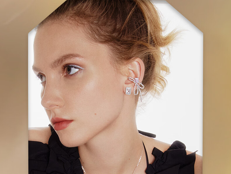 HEFANG Sparkling Sugar Cube Earrings Jewelry High-End Birthday Gift Women's Day Goddess Gift for Girlfriend 8