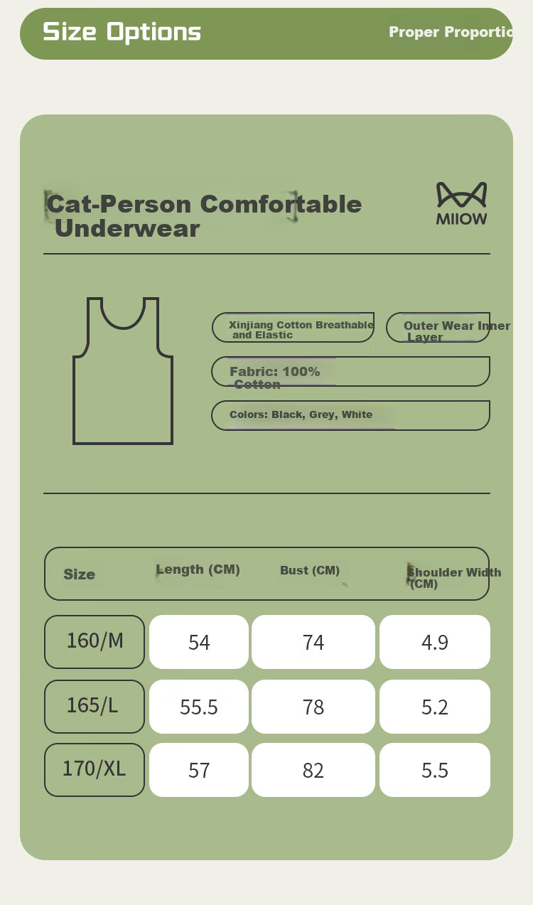 MiiOW Women's Spaghetti Strap Tank Top, Summer Pure Cotton 100%, Sexy Backless Inner Wear, Sleeveless Undershirt, Outerwear, Black 14