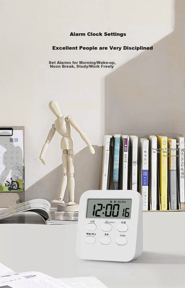 Siwangongli Student Timer, Silent Time Management Device, Kitchen Baking Timer, Study Exam Reminder, Multi-Functional Smart Alarm Clock, New Year Gift 4