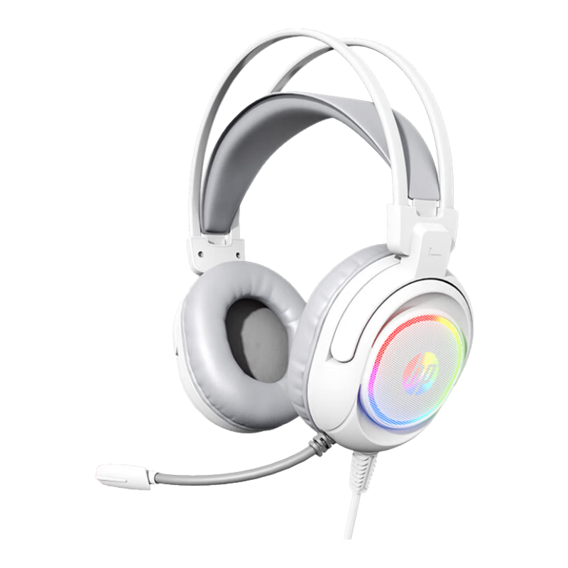 HP Over-Ear Gaming Headset Wired Headphones with Microphone Computer Headset for Delta Operation FPS Game Sound Positioning White Standard Edition