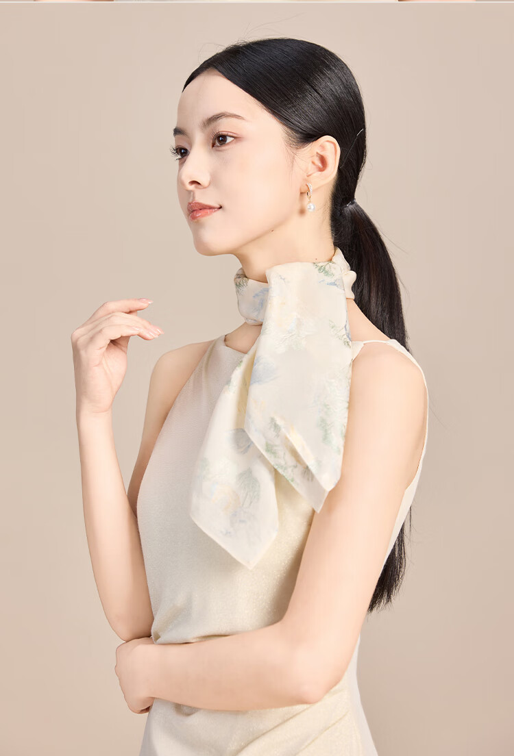 JIUMU 100% Mulberry Silk Scarf Square Shawl for Women Birthday Gift Box for Mom Dragon Boat Festival 16
